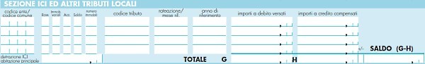 Modello F24 con campo ICI dettaglio