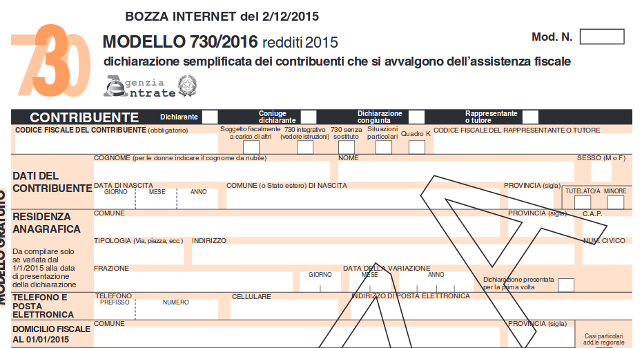 dichiarazione redditi 2016