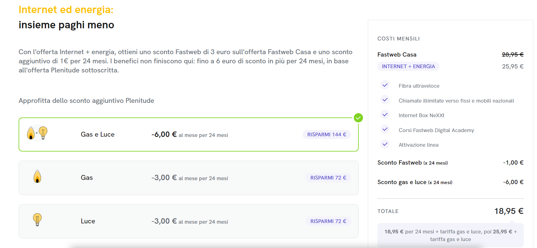 Fastweb Gas e Luce Casa