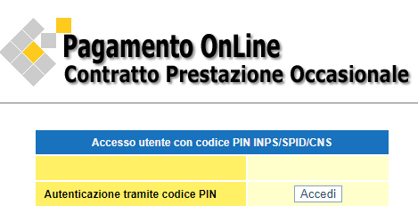 Contratto di Prestazione Occasionale - Portale Pagamenti INPS