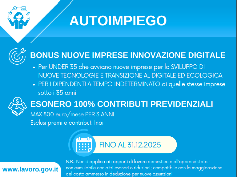 Bonus Nuove imprese Decreto Coesione