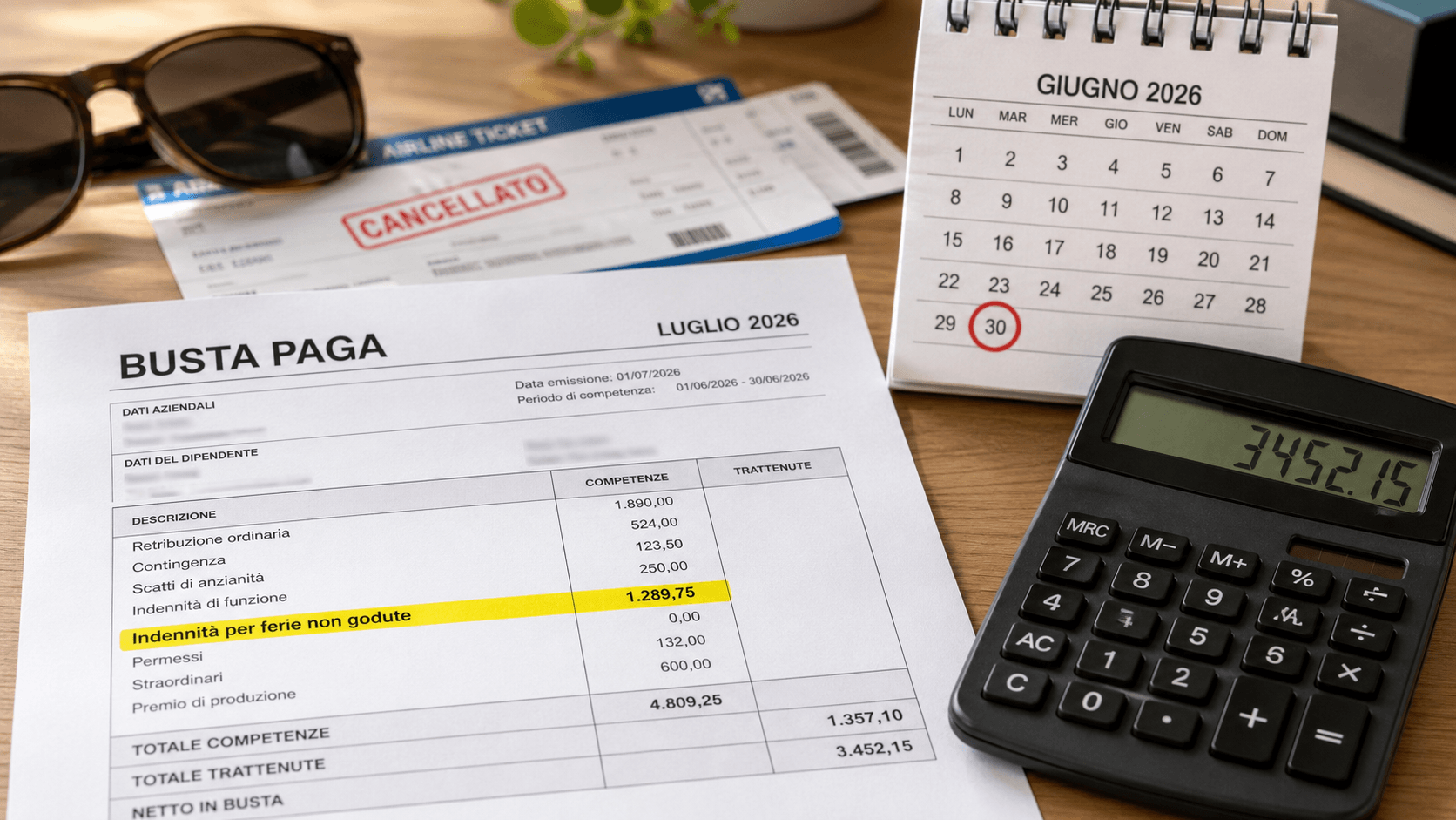 Tassazione ferie non godute, meno IRPEF sull’indennità con le aliquote 2026