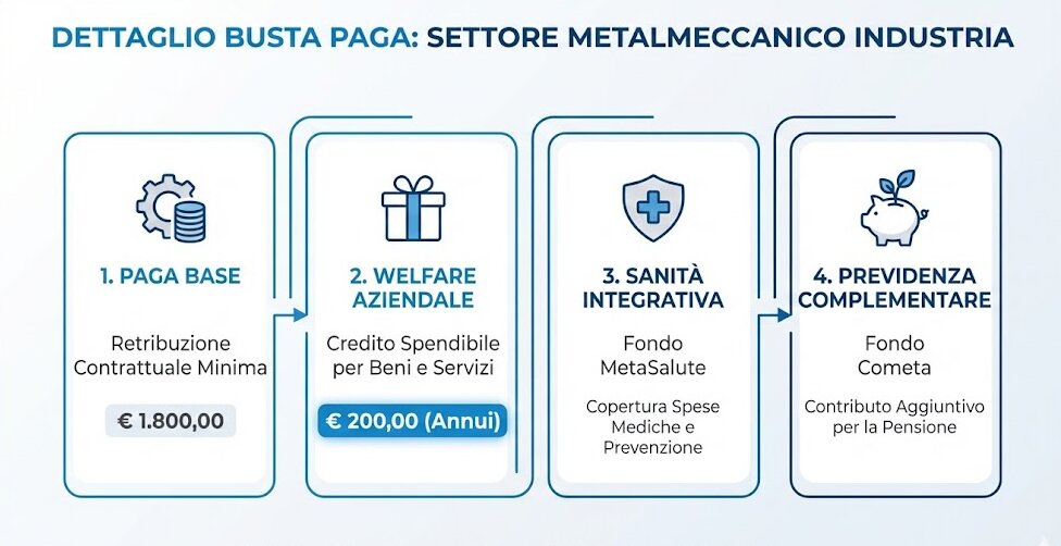 CCNL Metalmeccanici: tabelle retributive per livello e aumenti dal 1° giugno 2026
