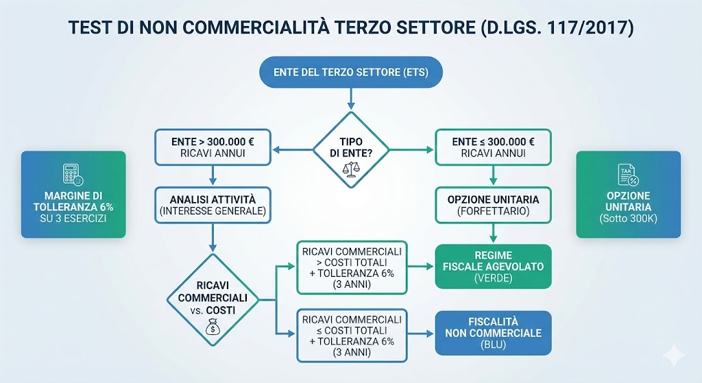 Test di non commercialità per enti del Terzo Settore con margine del 6%