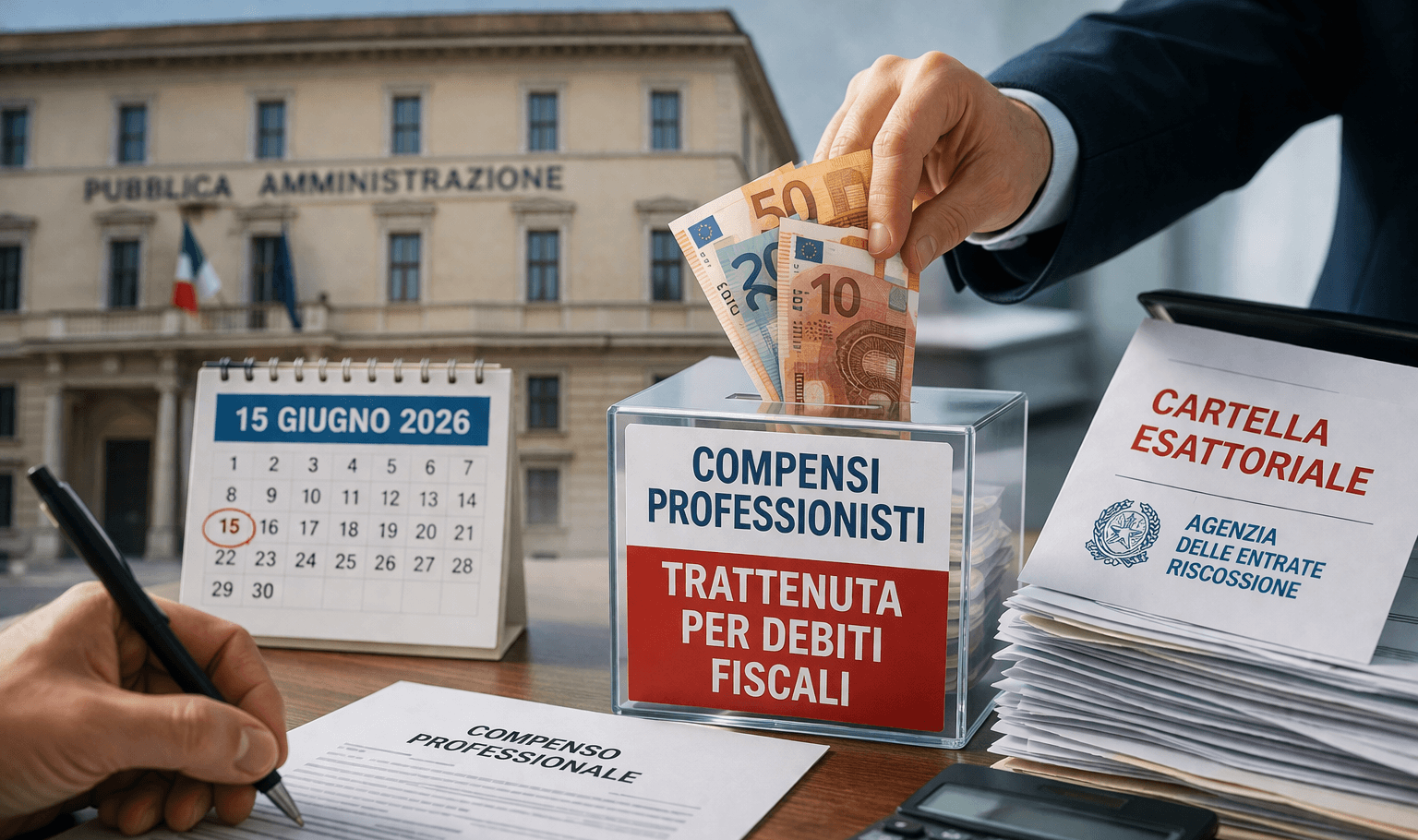 Compensi dei professionisti dalla PA con trattenura delle cartelle oltre 5.000 euro