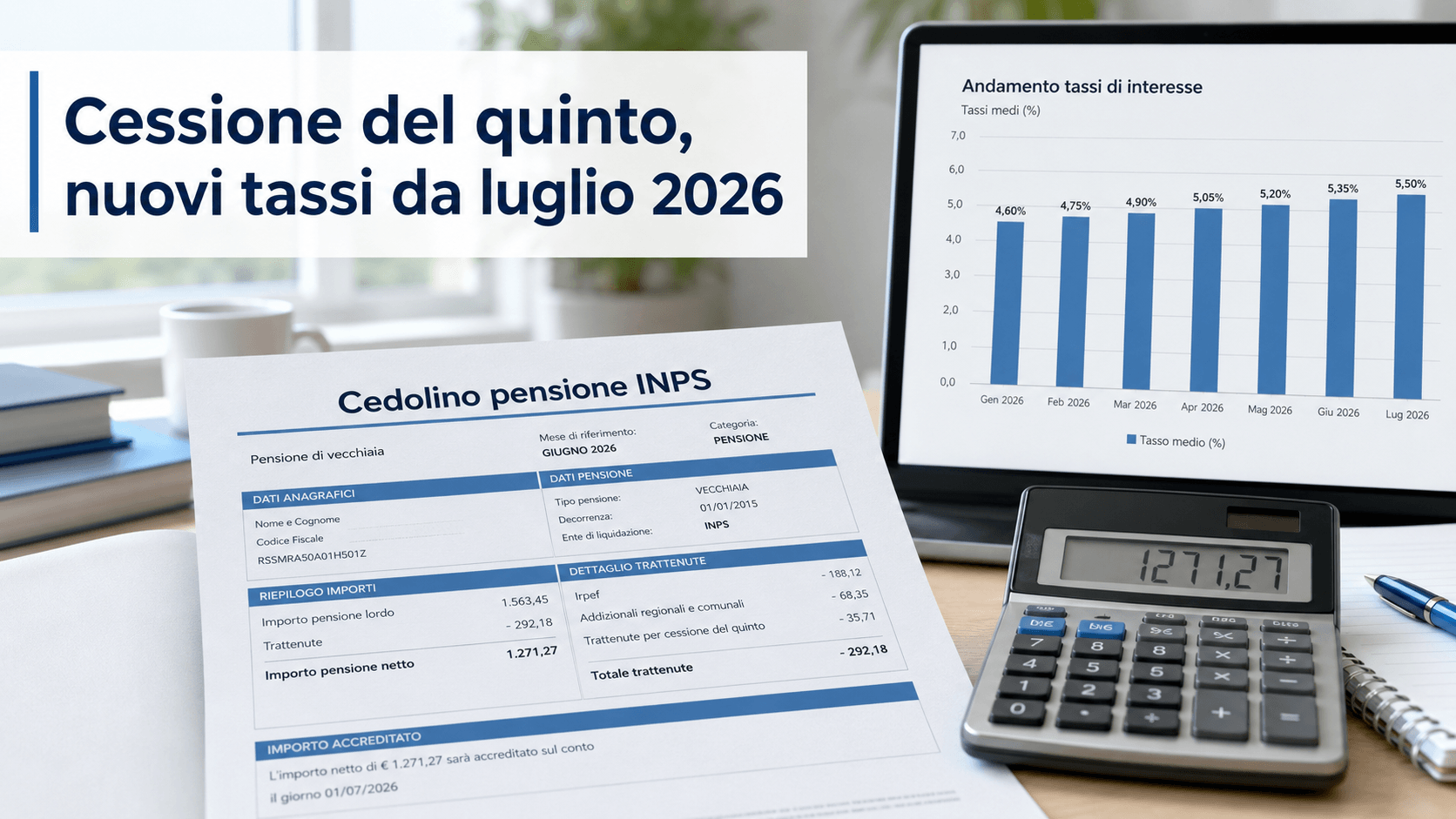 Cessione del quinto stipendio e pensione, dal 1° luglio tassi più alti