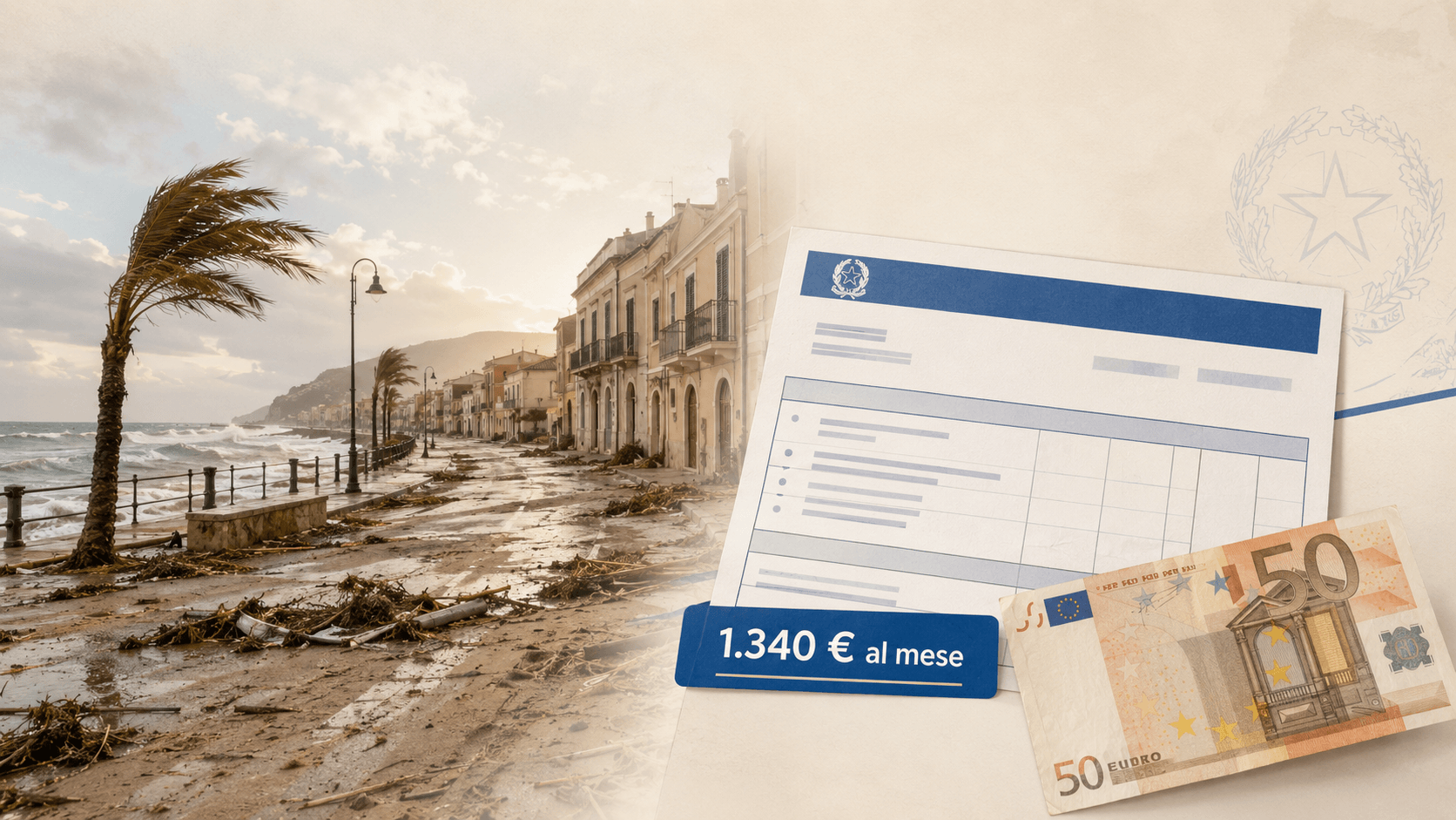 Ammortizzatore unico Ciclone Harry, al via il pagamento diretto fino a 1.340 euro al mese