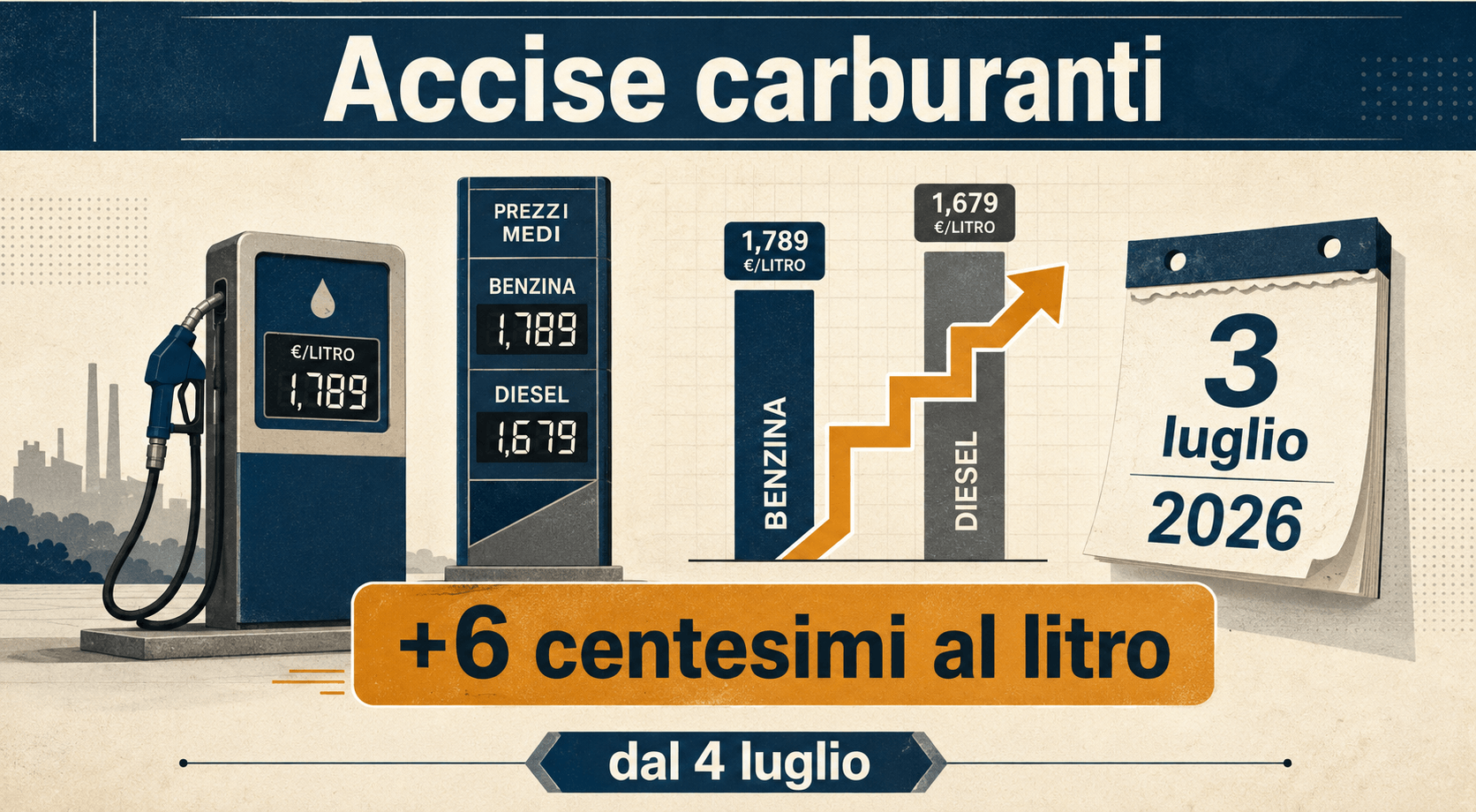 Accise carburanti, verso lo stop al taglio dal 4 luglio