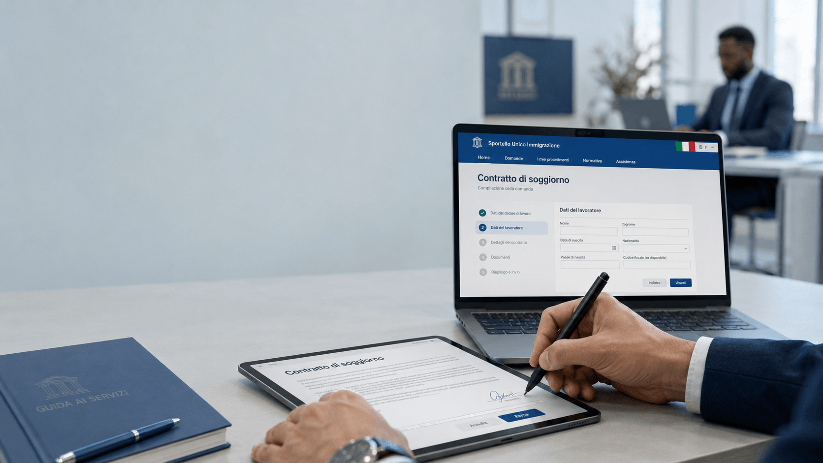 Contratto di soggiorno con firma digitale per Carta Blu e formati all’estero