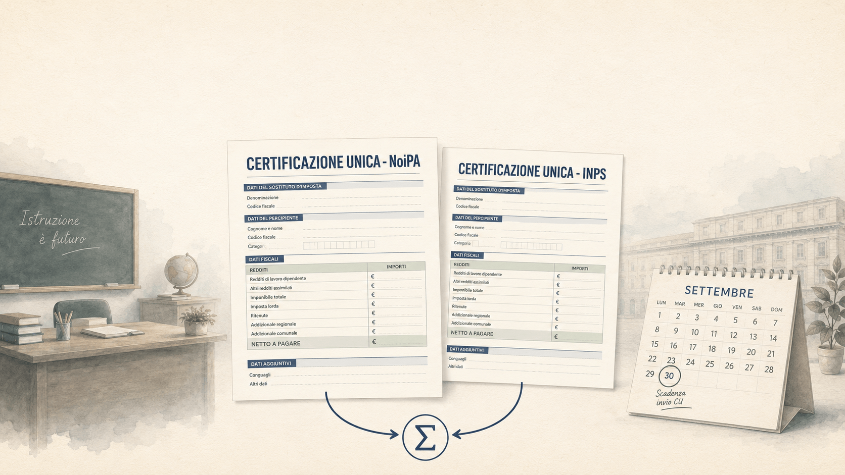 Doppia Certificazione Unica per chi va in pensione dalla Scuola
