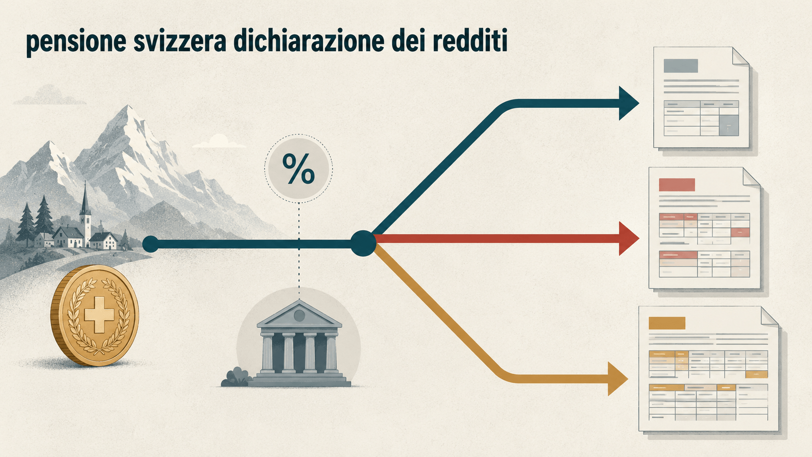 Pensione svizzera e italiana, dichiarazione dei redditi in base all’accredito