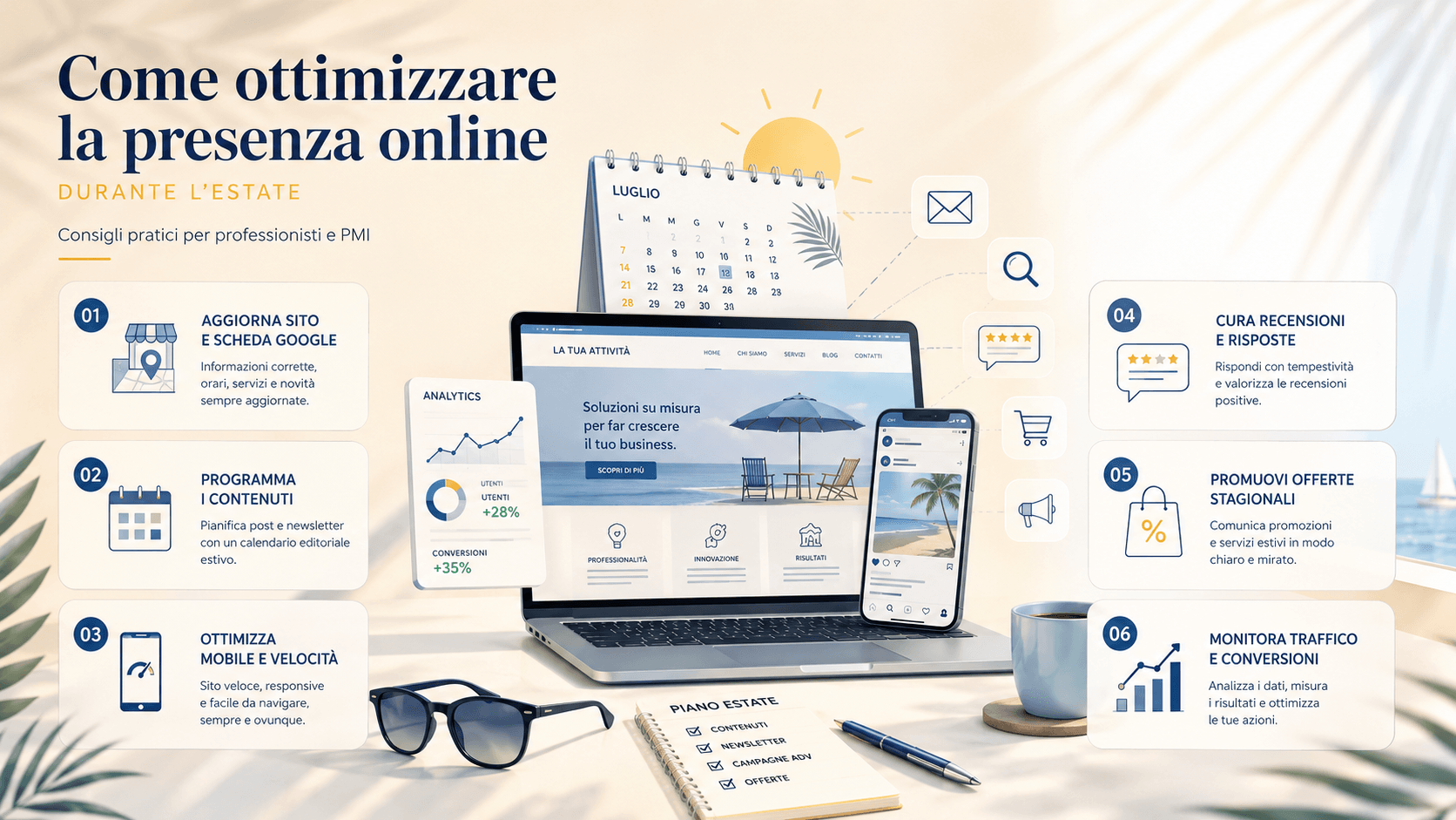 Ottimizzare la presenza online durante l’estate: consigli pratici per professionisti e PMI