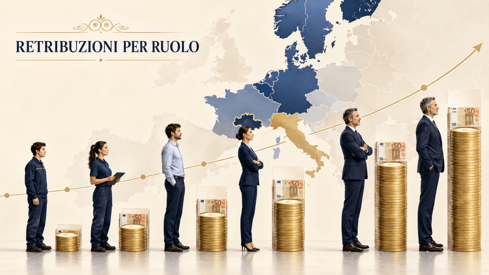 Stipendi italiani più bassi d’Europa, il divario aumenta ai vertici