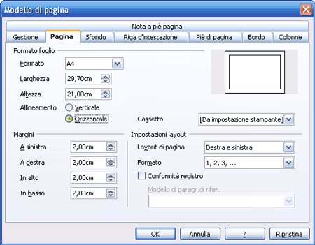 Modificare l'allineamento del modello