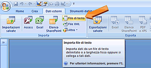 Importare da file di testo