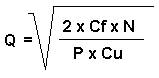 Q = Sqrt((2*Cf*N)/(P*Cu))
