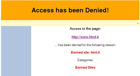 Accesso non consentito ad un dominio
