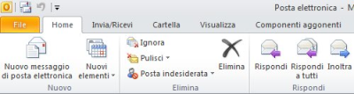 Barra multifunzione Outlook 2010